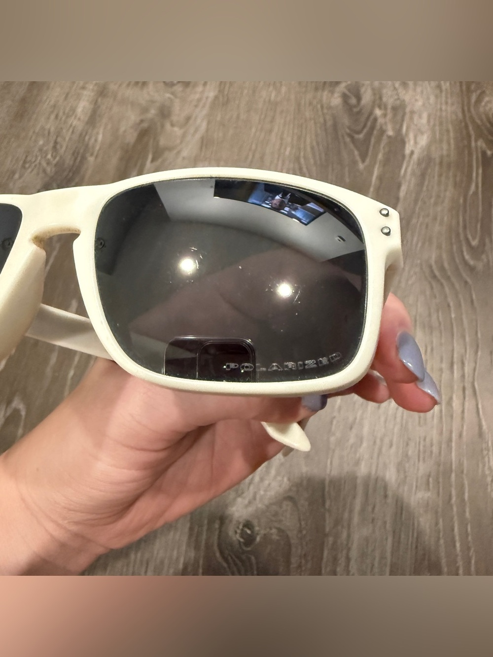Oakley White Holbrook Polarized Sunglasses - Picture 6 of 8